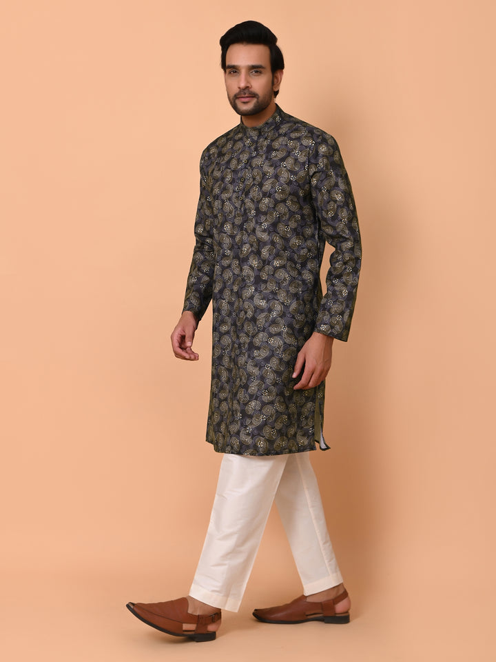 Paisley Mustard Kurta Set - KM37866-39