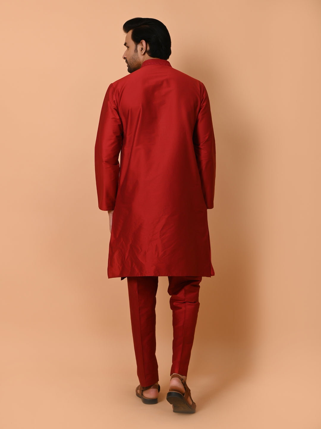 Ethnic Motifs Maroon Kurta Set - KM35476-40