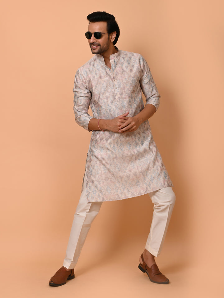 Ethnic Motifs Grey Kurta Set - KM36747-T6