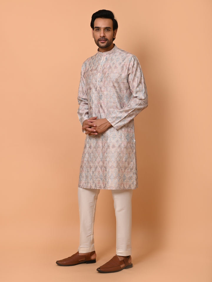 Ethnic Motifs Grey Kurta Set - KM36747-T6