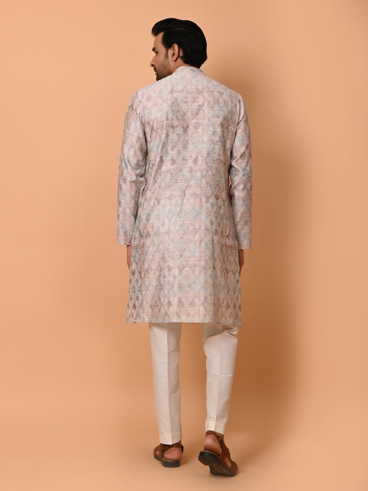 Ethnic Motifs Grey Kurta Set - KM36747-T6