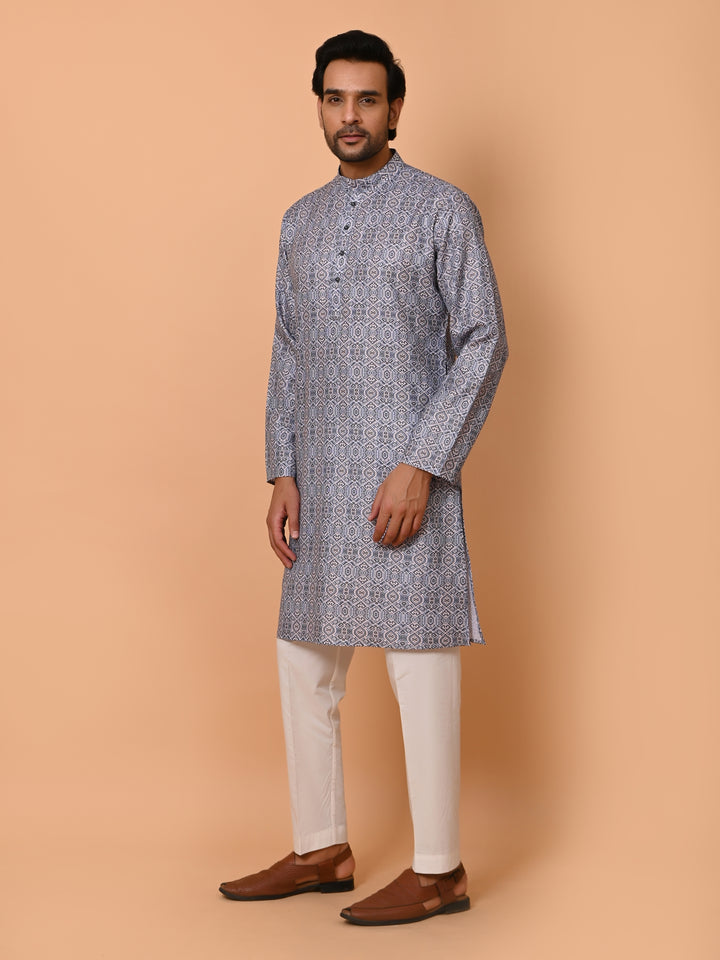 Ethnic Motifs Blue Kurta Set - KM37021-3