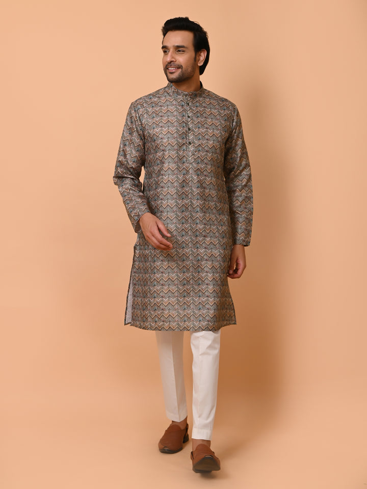 Striped Green Kurta Set - KM37021-4