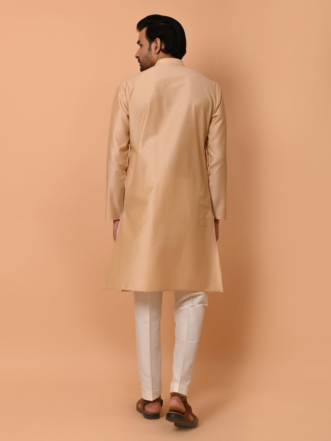 Ethnic Motifs Beige Kurta Set - KM37372-121