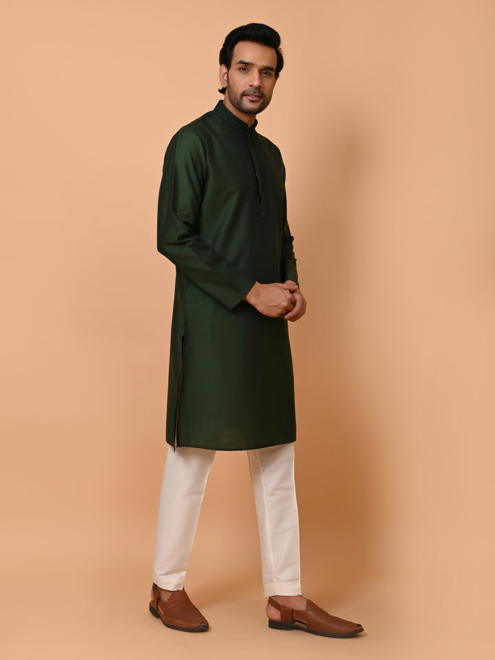 Ethnic Motifs Green Kurta Set - KM37372-BGR