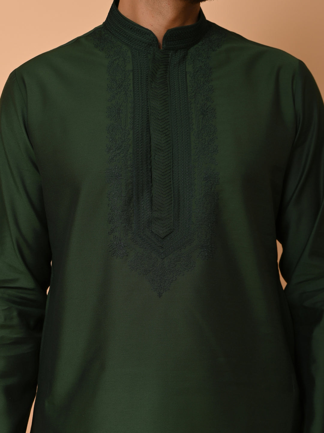 Ethnic Motifs Green Kurta Set - KM37372-BGR