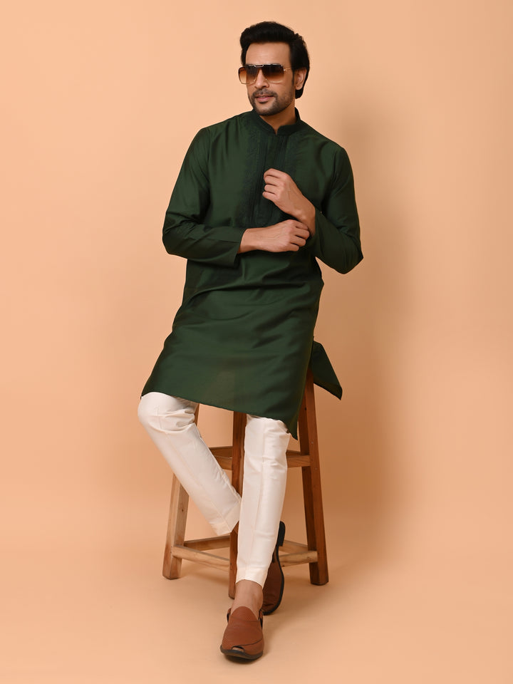 Ethnic Motifs Green Kurta Set - KM37372-BGR