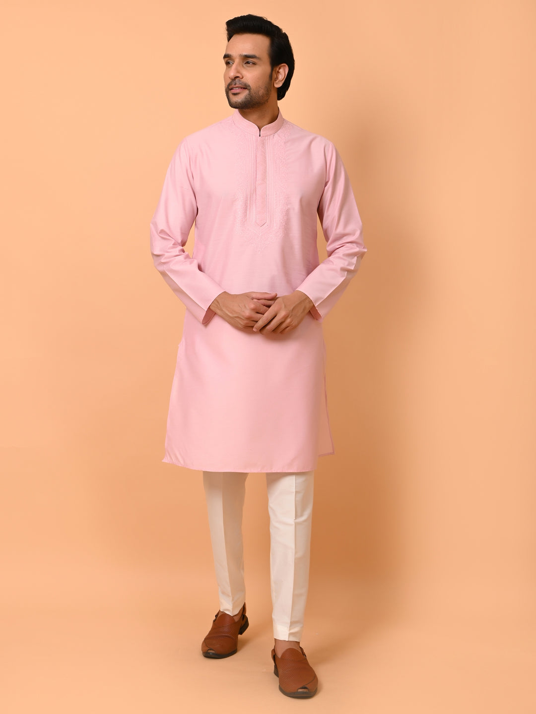 Ethnic Motifs Pink Kurta Set - KM37372-ON