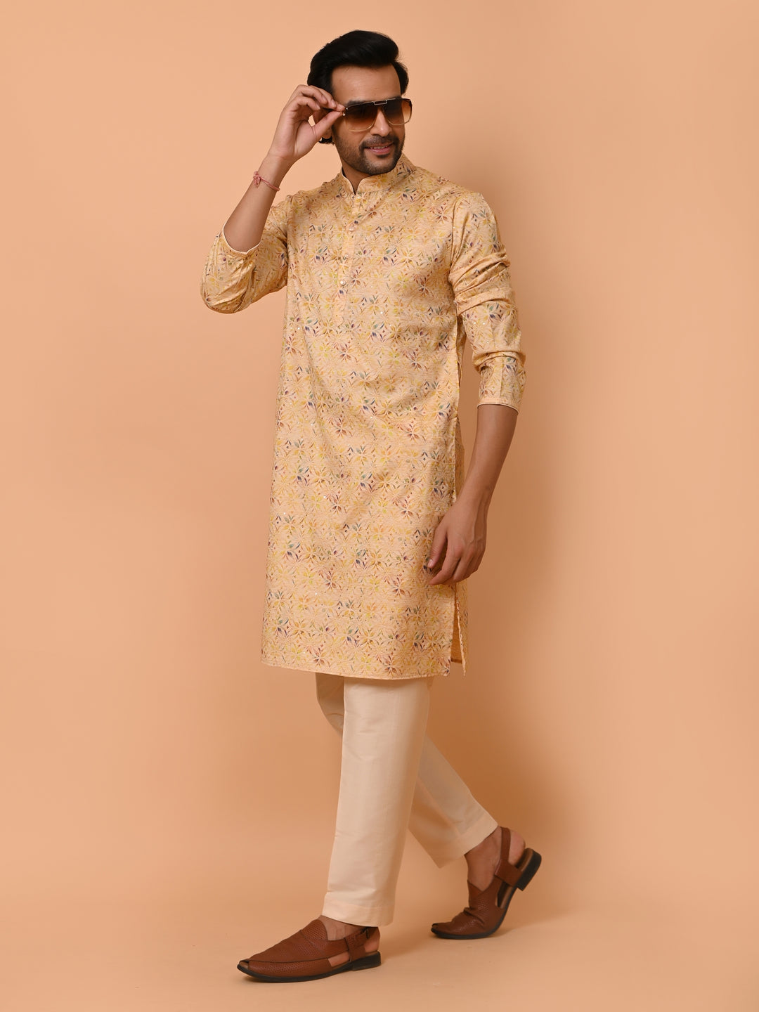 Sequence Mustard Kurta Set - KM38175-1