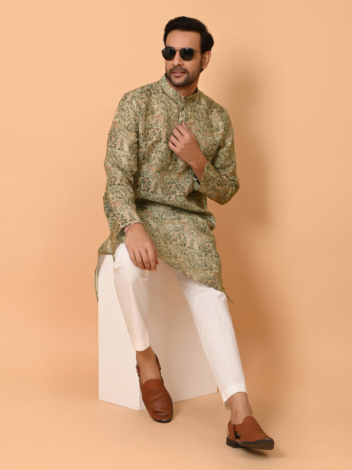 Leafs Green Kurta Set - KM37226-11