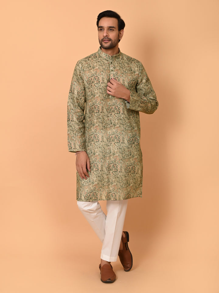 Leafs Green Kurta Set - KM37226-11