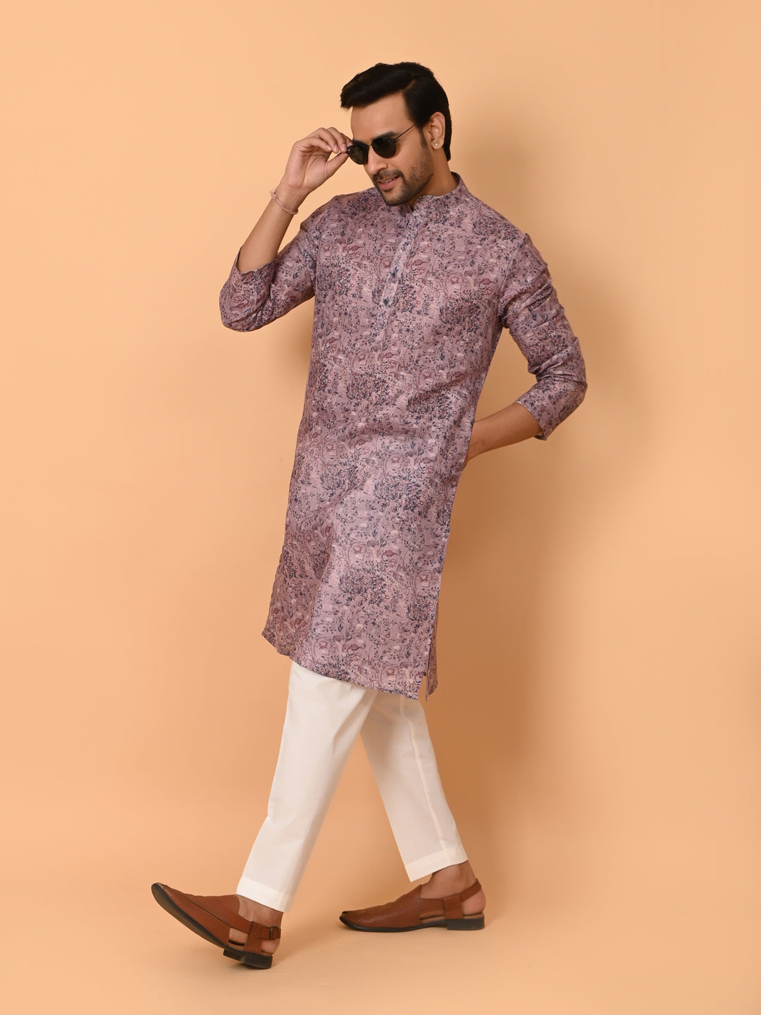 Leafs Purple Kurta Set - KM37226-12