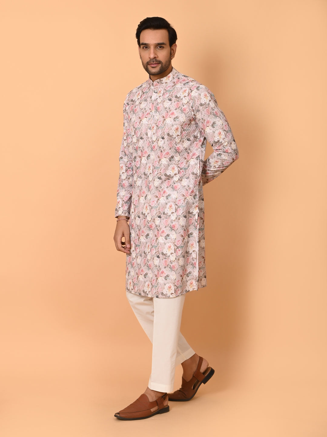 Floral Pink Kurta Set - KM38177-5