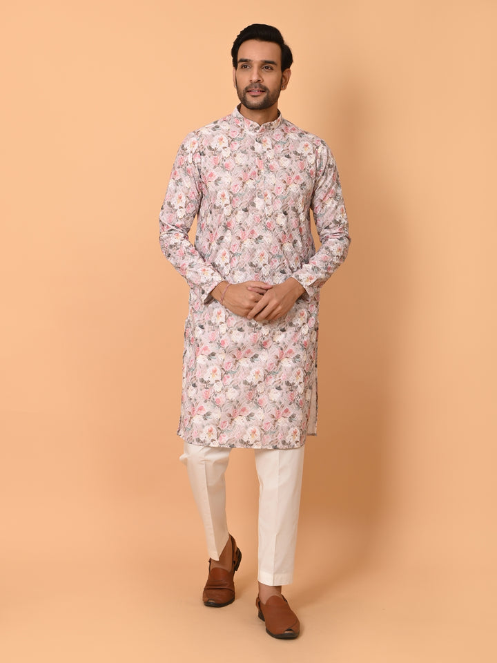 Floral Pink Kurta Set - KM38177-5