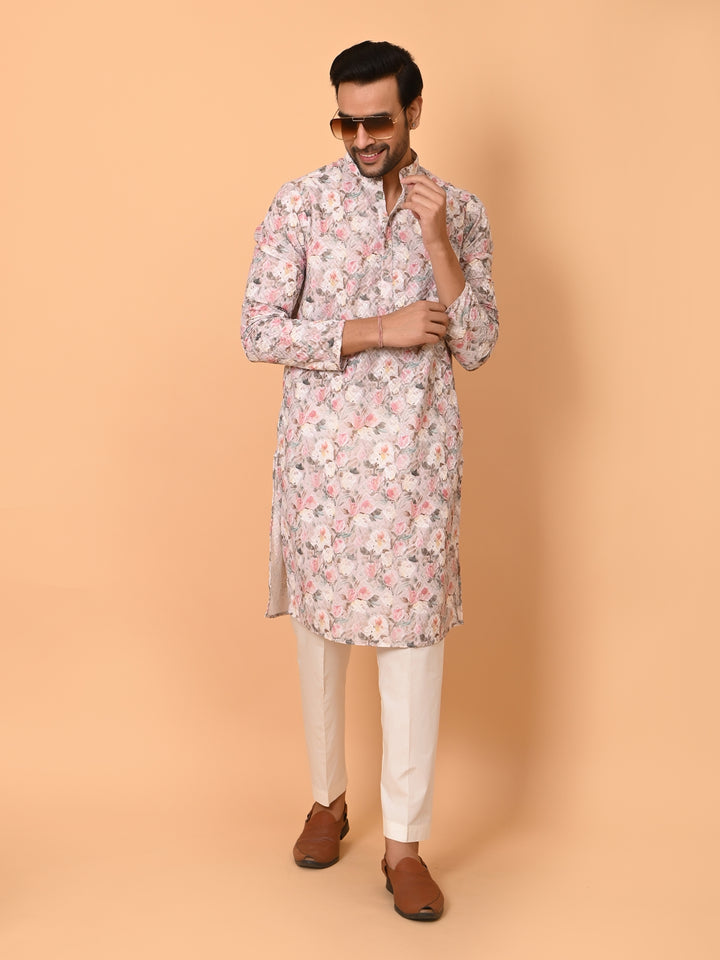 Floral Pink Kurta Set - KM38177-5