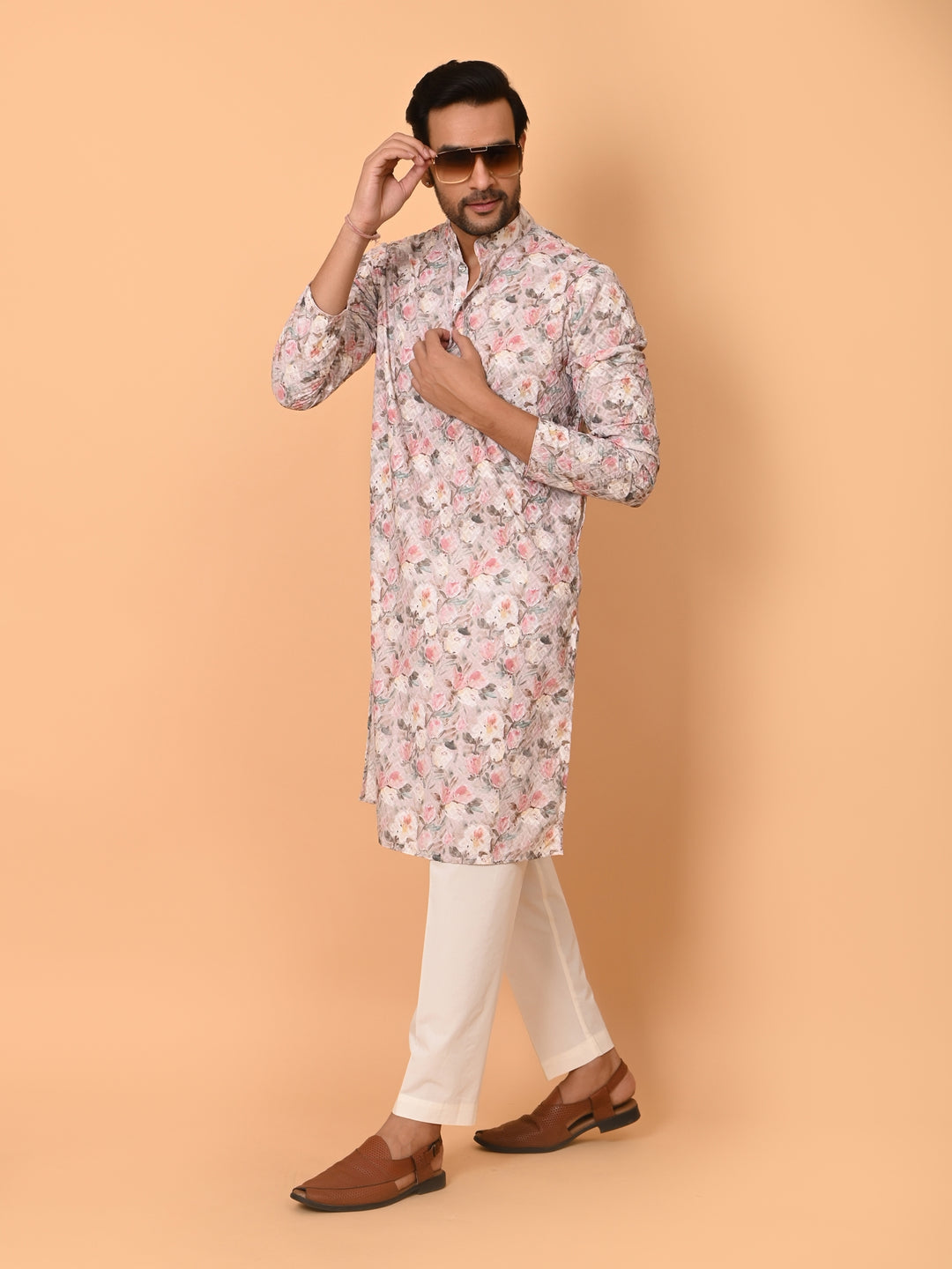 Floral Pink Kurta Set - KM38177-5