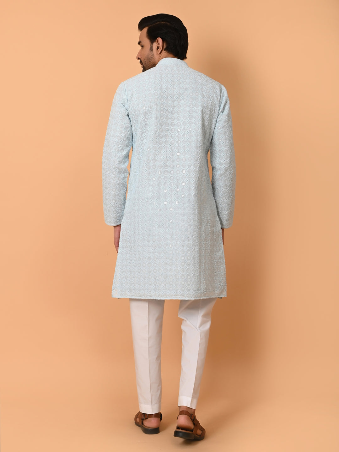 Chikan Blue Kurta Set - KM39028-58