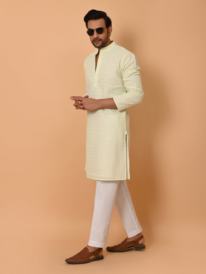 Chikan Pista Kurta Set - KM39028-41