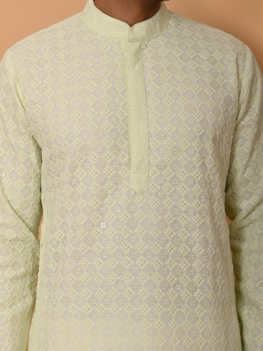 Chikan Pista Kurta Set - KM39028-41