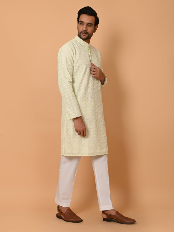 Chikan Pista Kurta Set - KM39028-41