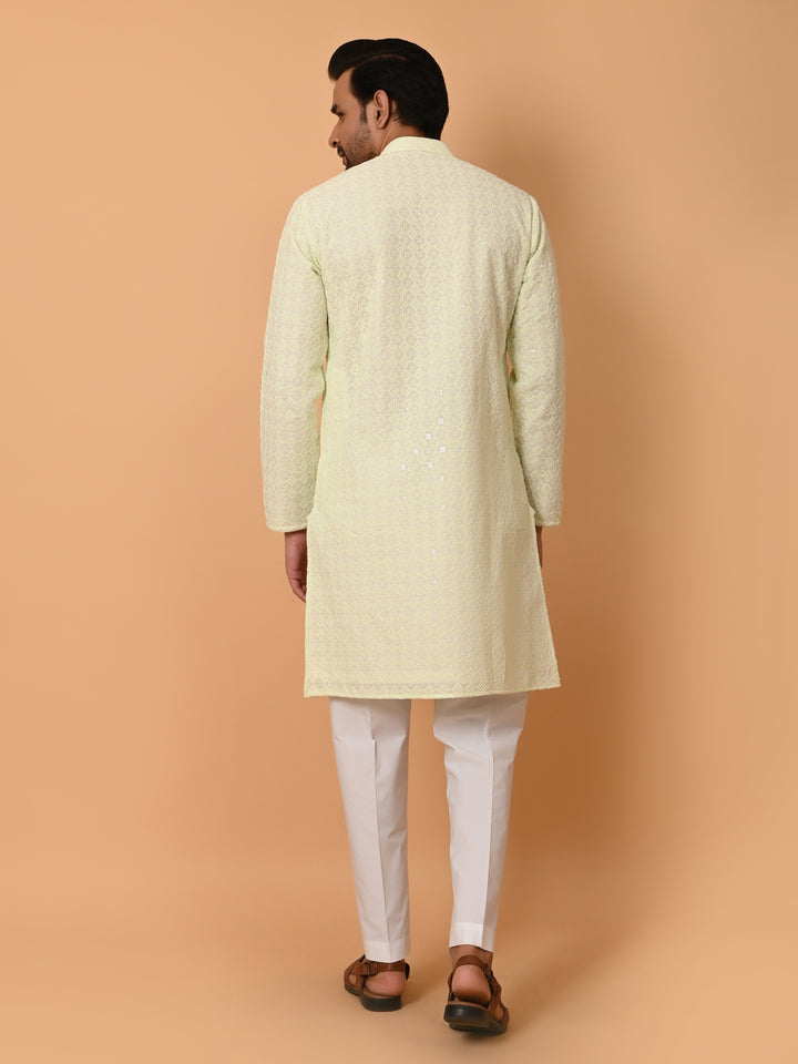 Chikan Pista Kurta Set - KM39028-41