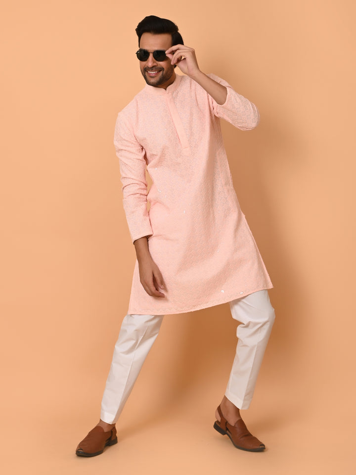 Chikan Pink Kurta Set - KM39028-40