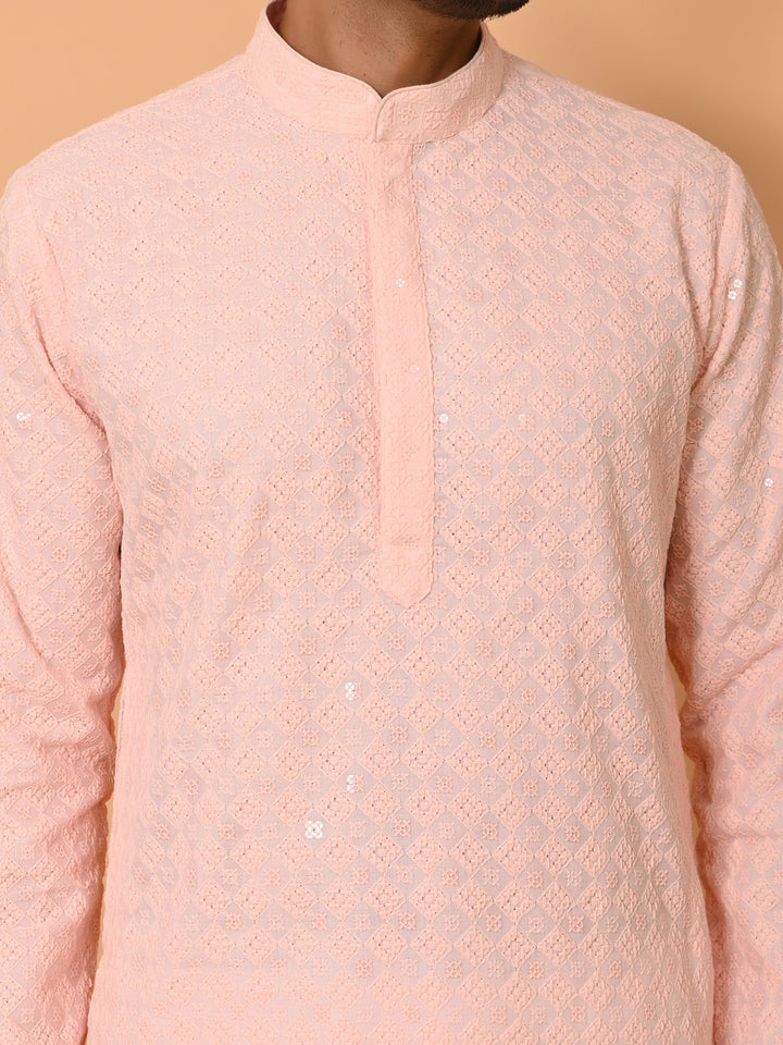 Chikan Pink Kurta Set - KM39028-40