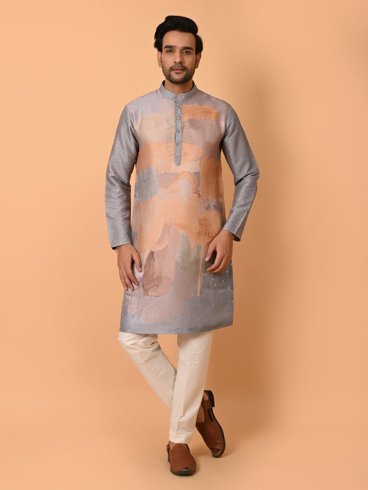 Ombre Grey Kurta Set - KM39939-15