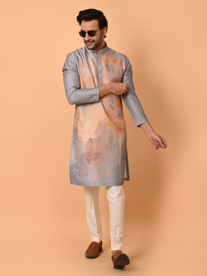 Ombre Grey Kurta Set - KM39939-15