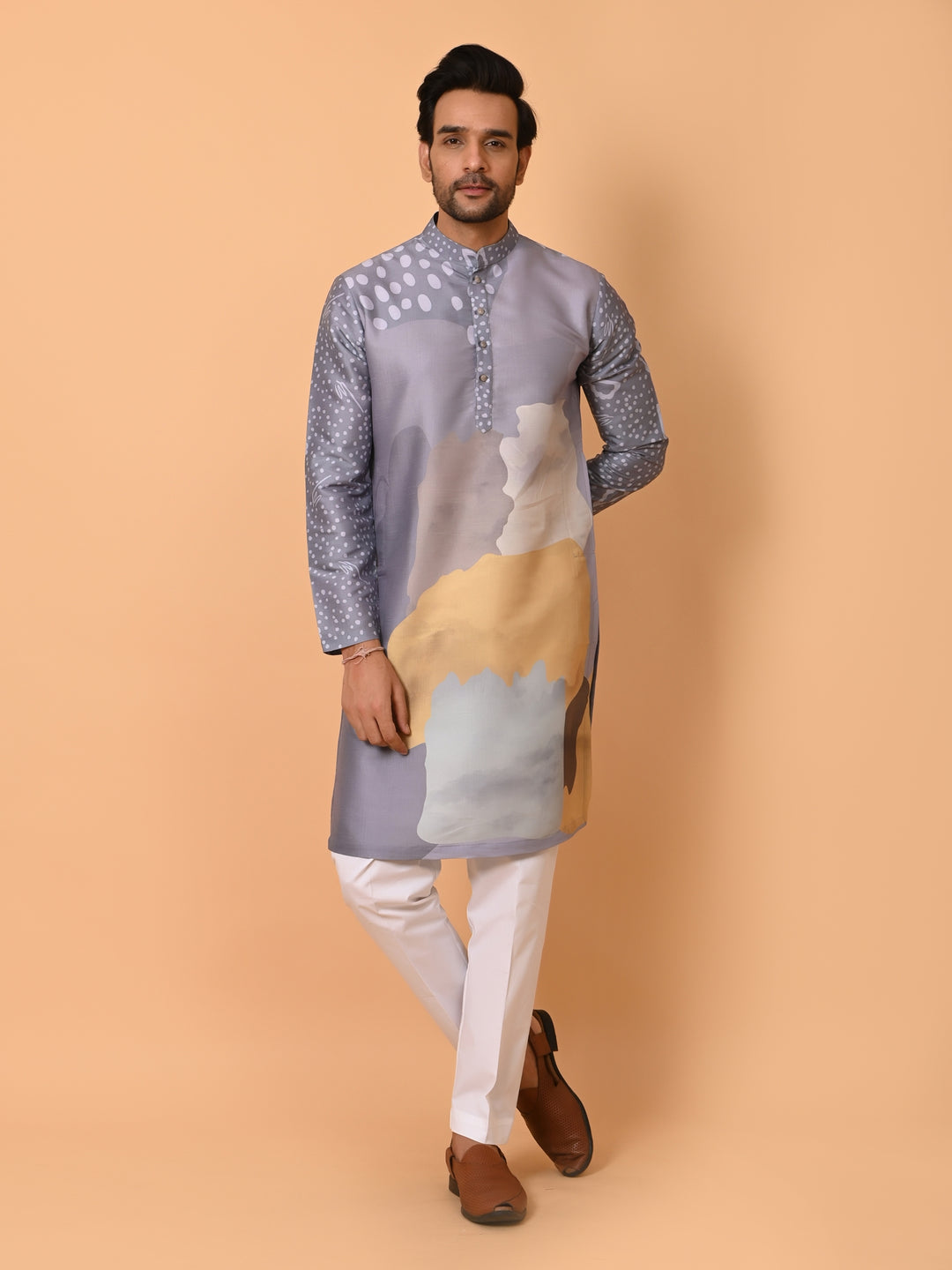Ombre Grey Kurta Set - KM39941-17