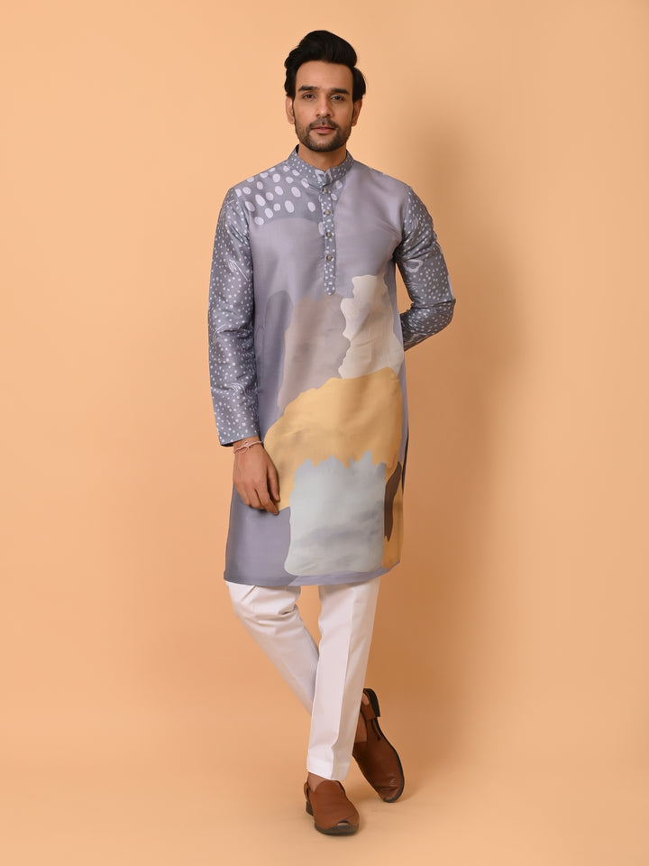 Ombre Grey Kurta Set - KM39941-17