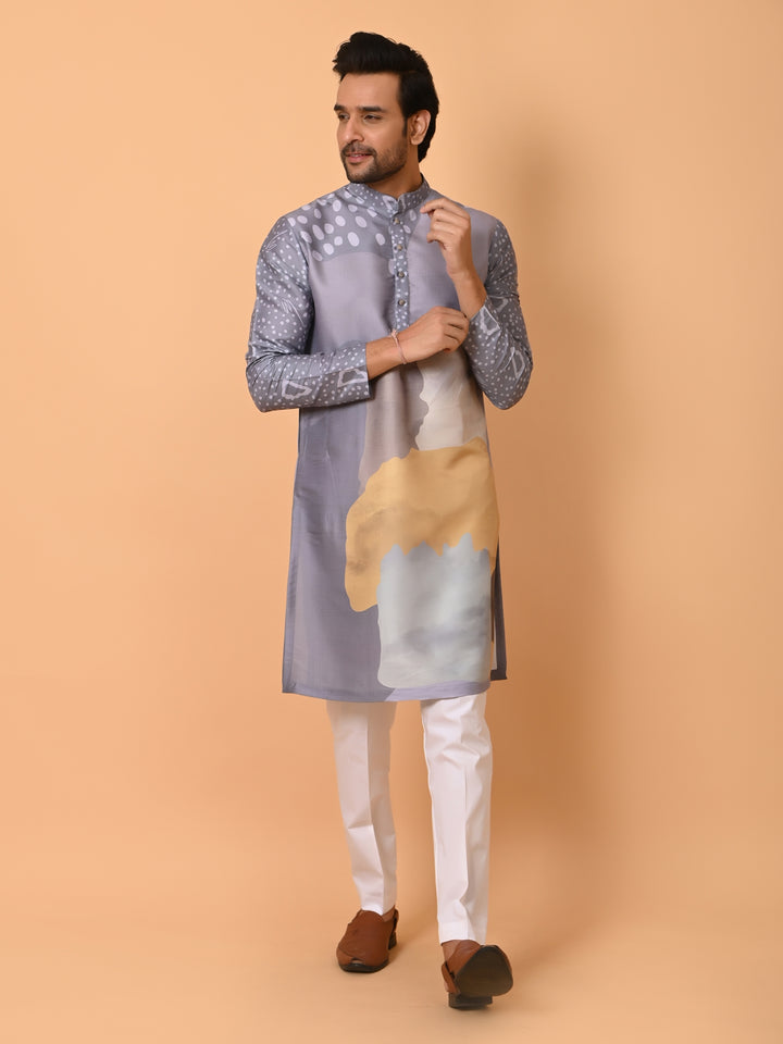 Ombre Grey Kurta Set - KM39941-17