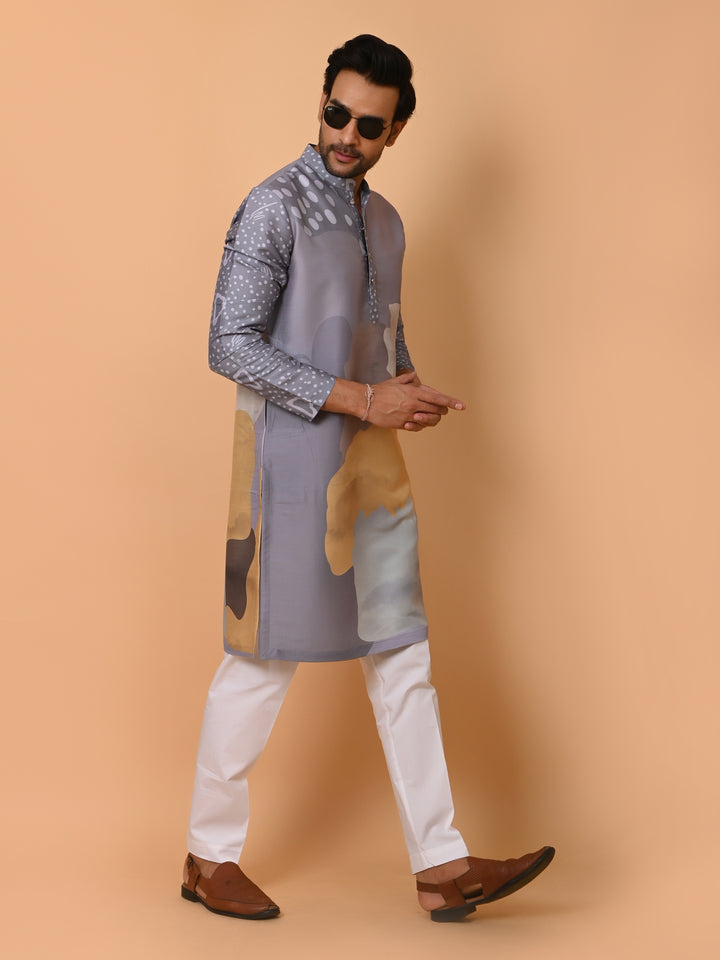 Ombre Grey Kurta Set - KM39941-17