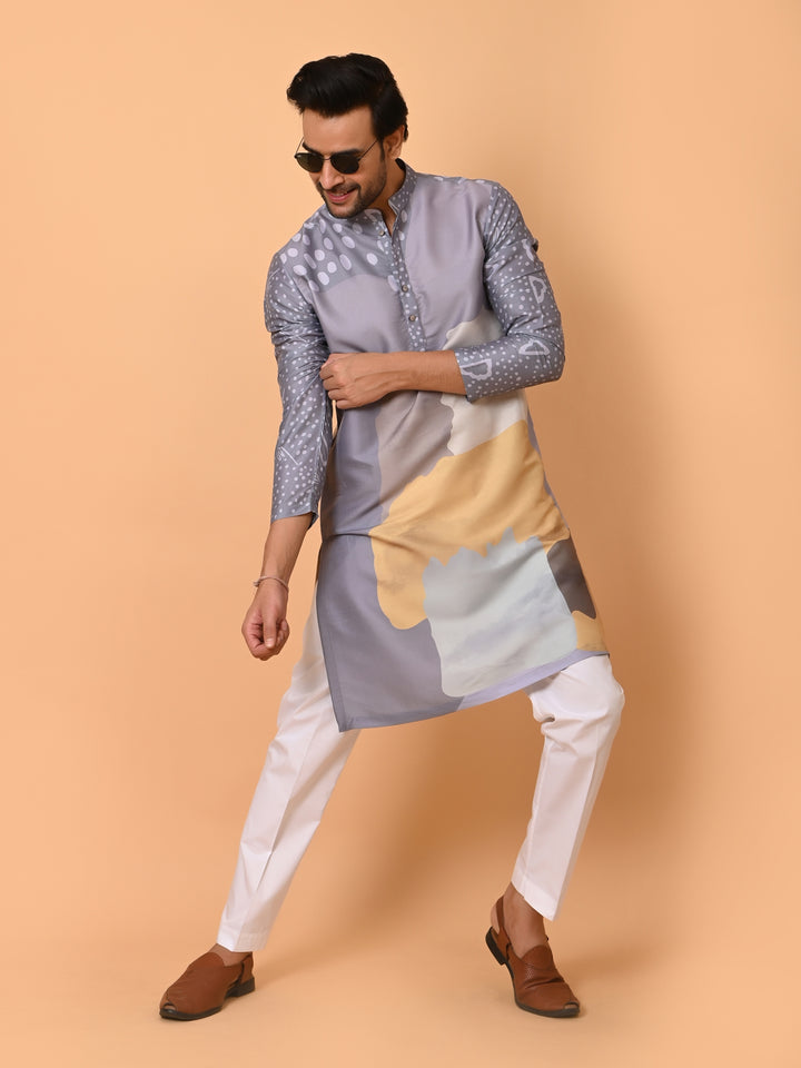 Ombre Grey Kurta Set - KM39941-17