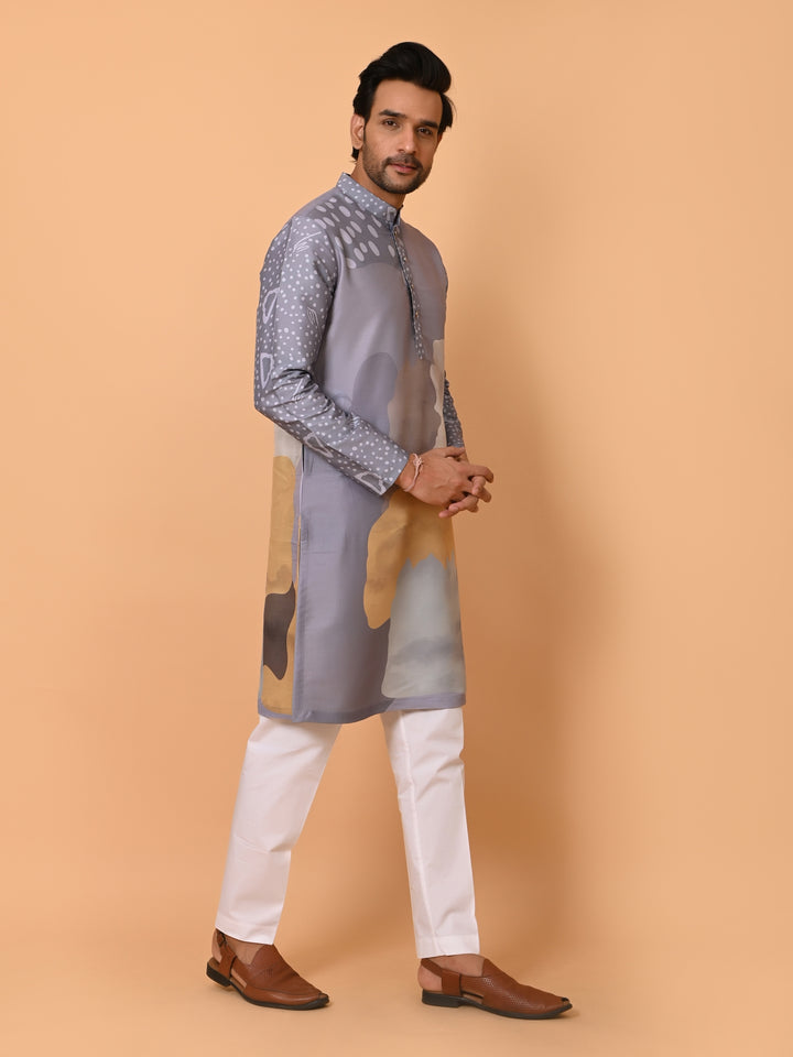 Ombre Grey Kurta Set - KM39941-17