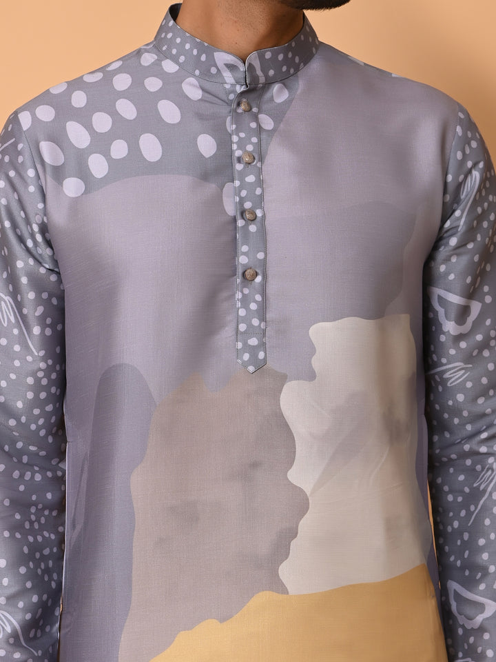 Ombre Grey Kurta Set - KM39941-17