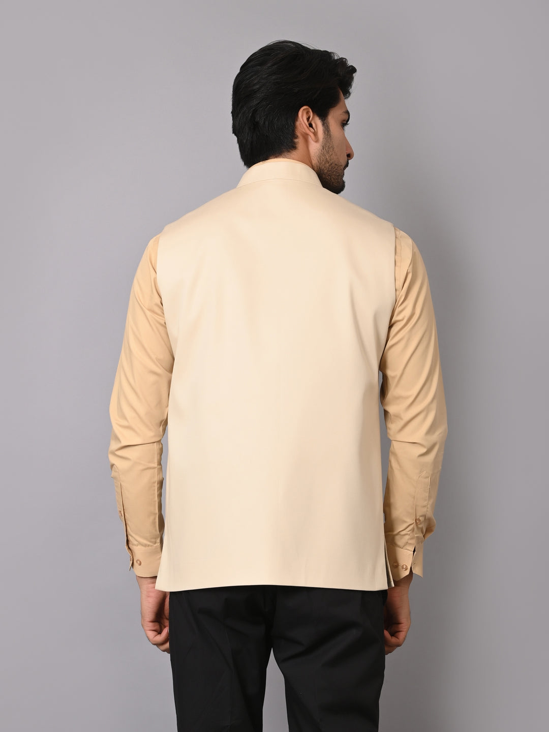 Solid Beige Nehru Jacket - B39167-151