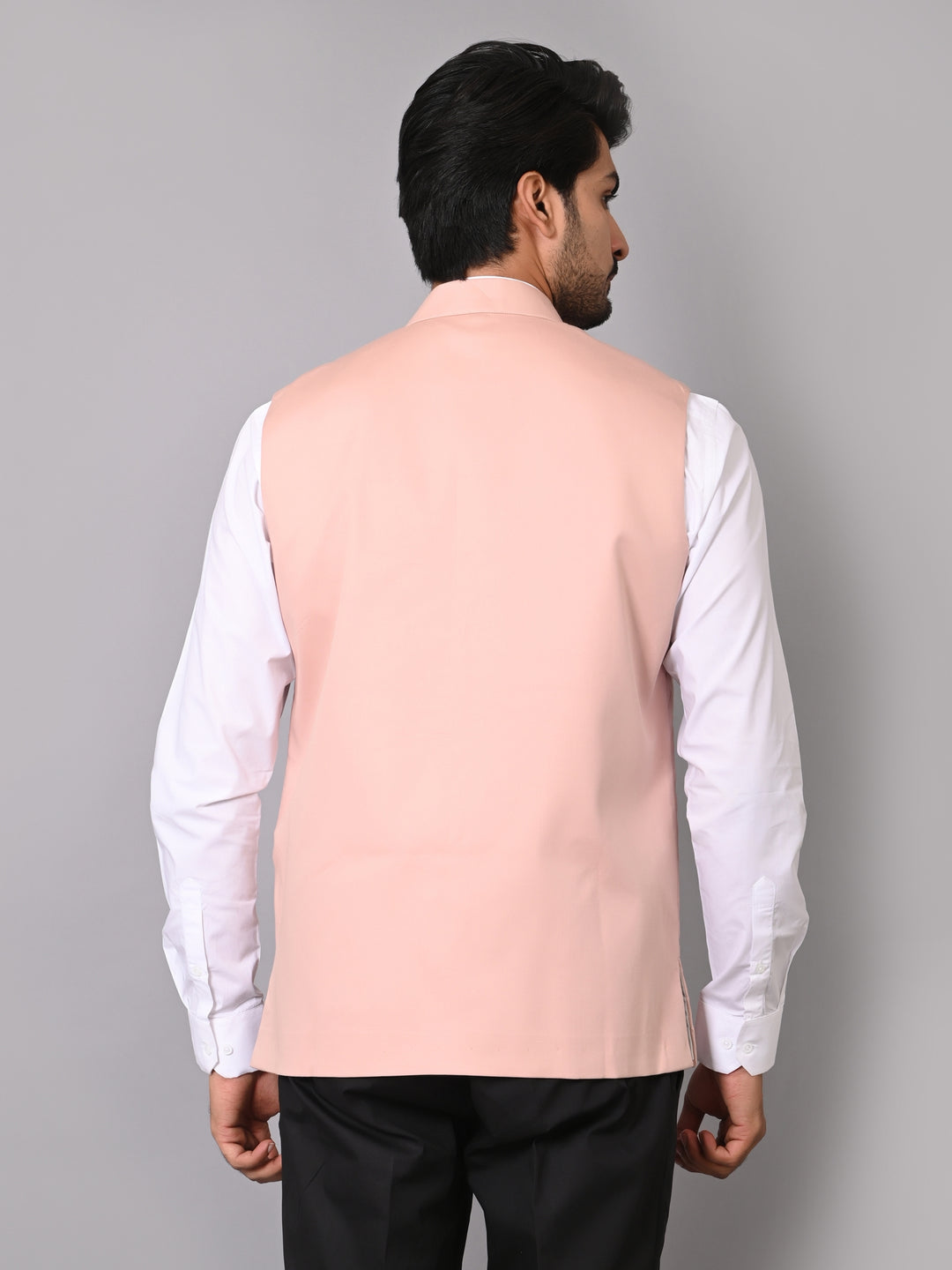 Solid Peach Nehru Jacket - B39168-21