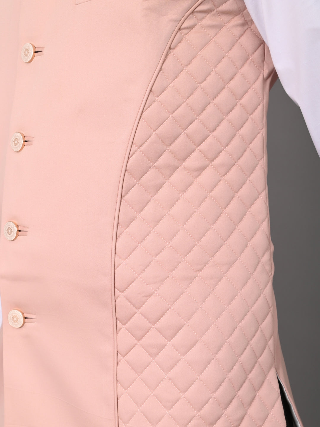 Solid Peach Nehru Jacket - B39168-21