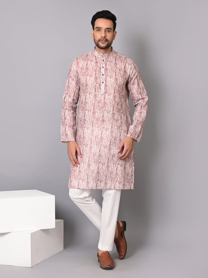 Textured Cream Kurta Set - KM36685-13