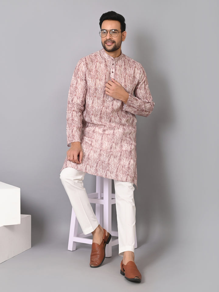 Textured Cream Kurta Set - KM36685-13