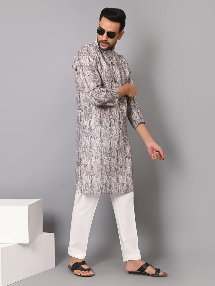 Textured Grey Kurta Set - KM36685-10