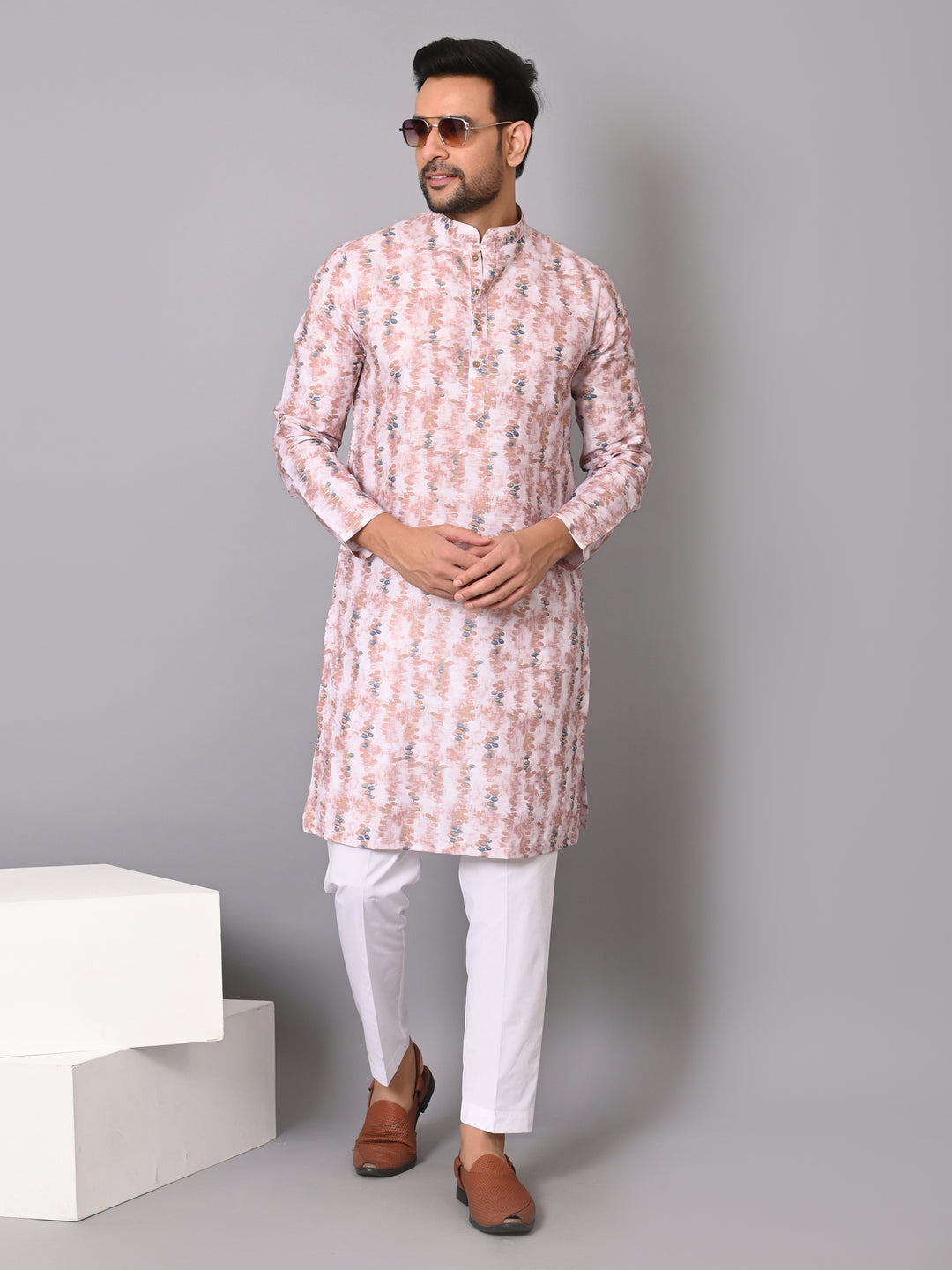 Textured Brown Kurta Set - KM38302-259