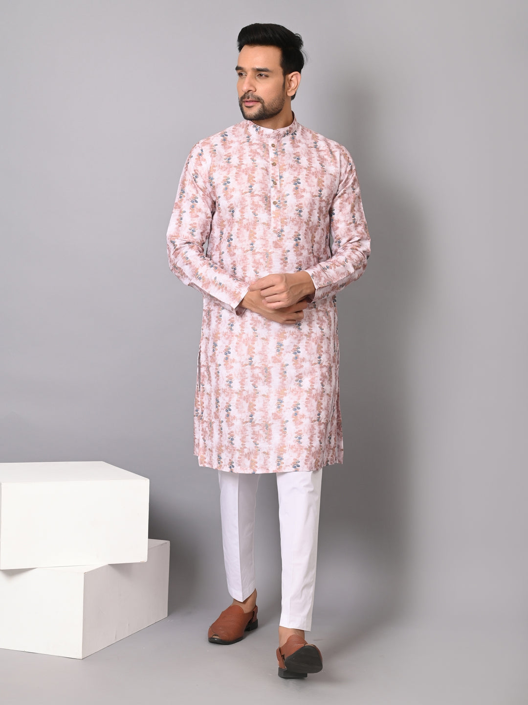 Textured Brown Kurta Set - KM38302-259