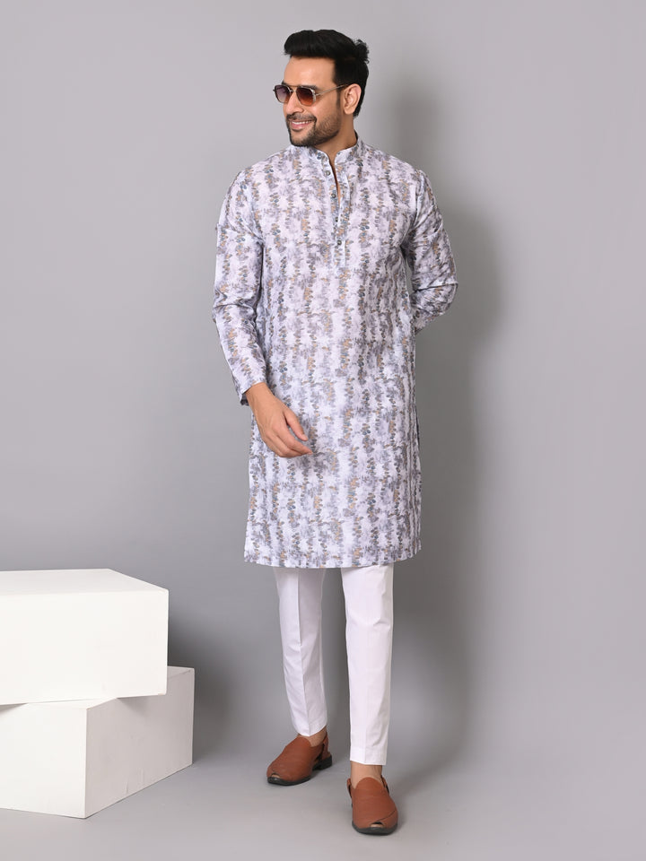 Textured Grey Kurta Set - KM38302-258