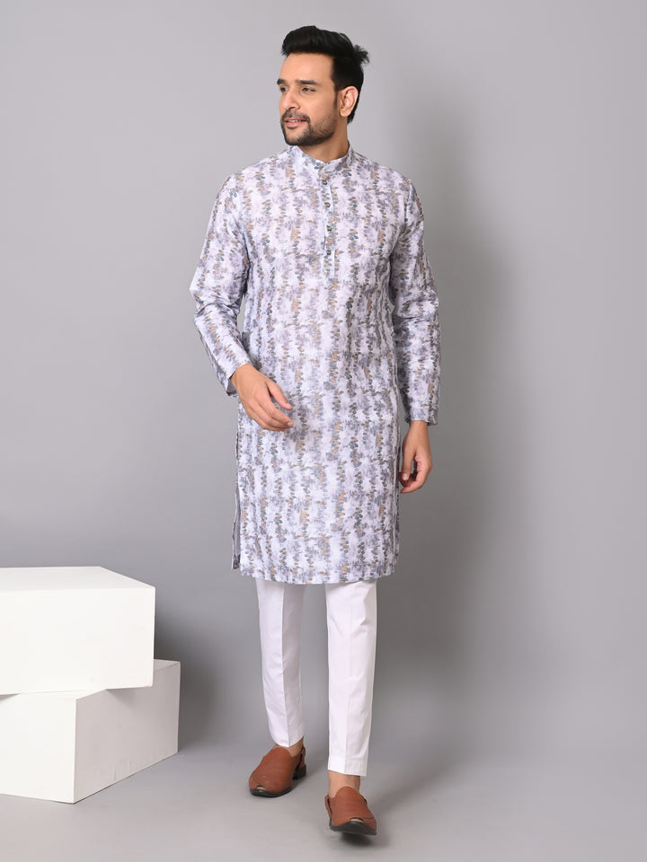 Textured Grey Kurta Set - KM38302-258