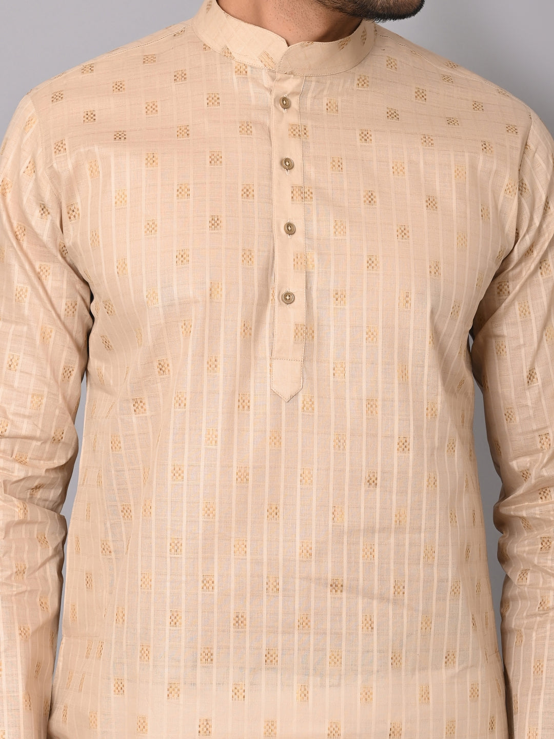 Striped Beige Kurta Set - KM38702-3