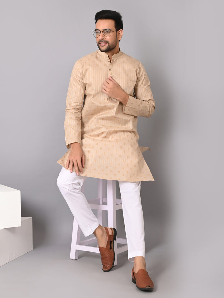 Striped Beige Kurta Set - KM38702-3