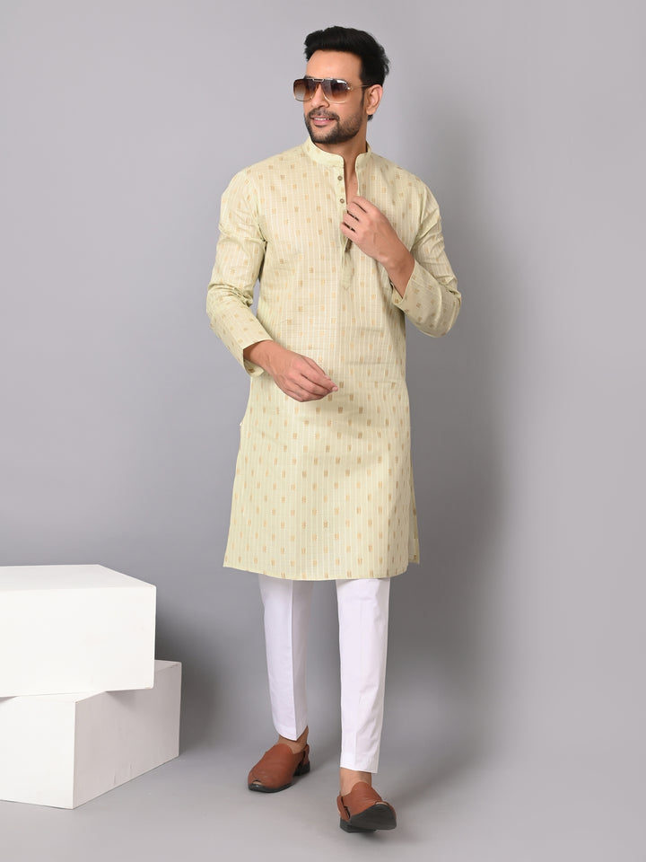 Striped Pista Kurta Set - KM38702-4