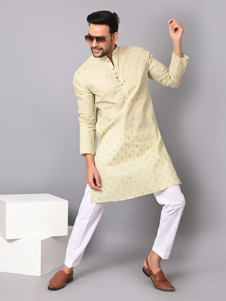 Striped Pista Kurta Set - KM38702-4